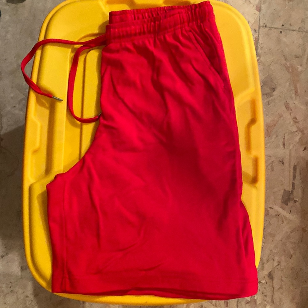 Red T-shirt material shorts